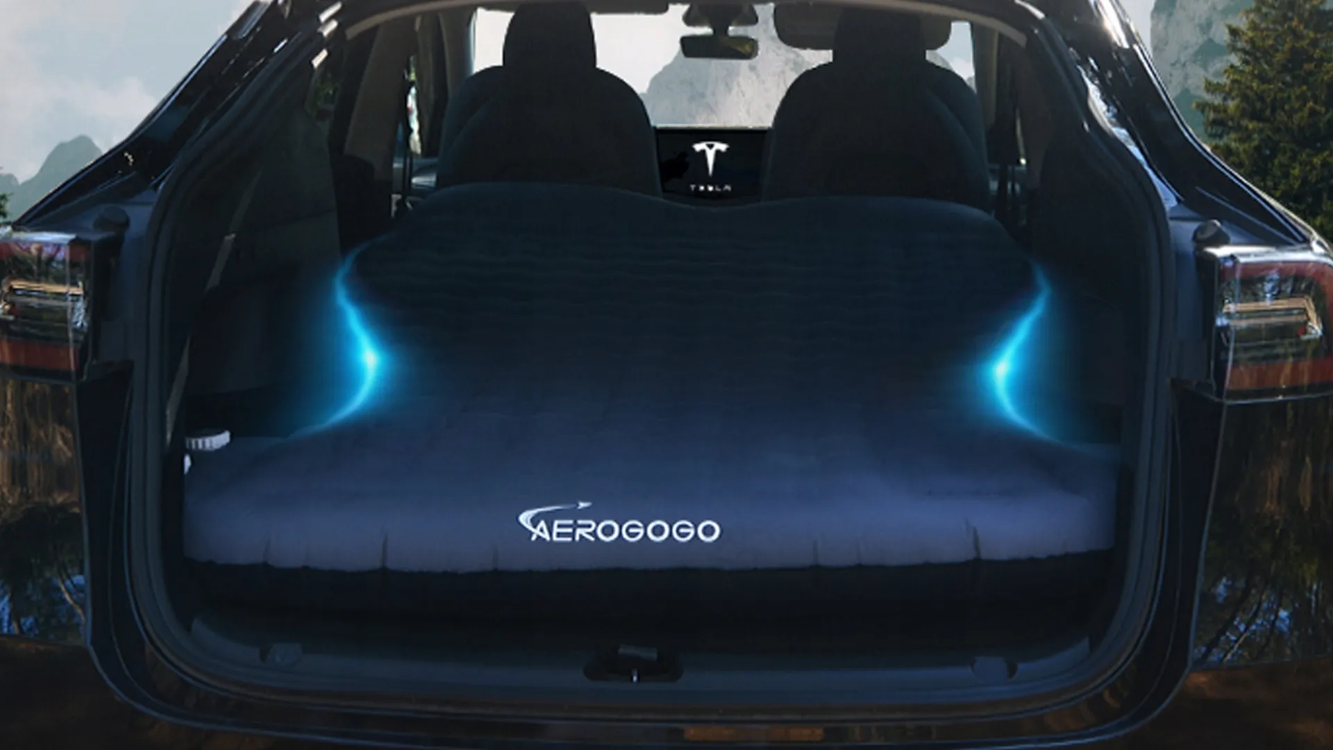 Madrass Tesla Model Y / Model 3 Aerogogo Blue │ Travel Sleeper Selvoppblåsende madrass Image 1