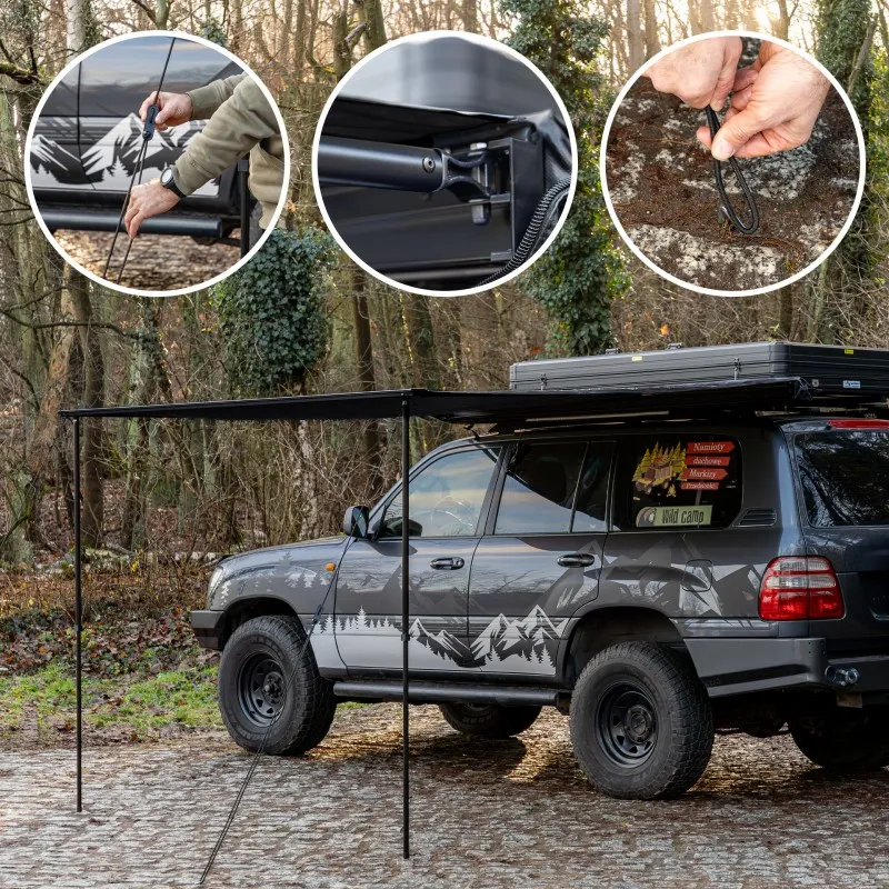 Markise Wild Camp Day&Night 2 x 2,5 m svart - med LED-belysning – bilde 8