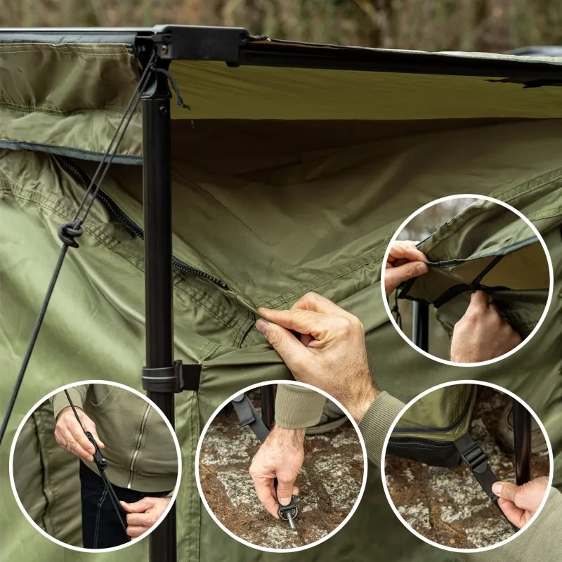 Markisetelt universelt Wild Camp 2,5 x 2,5 m │ grønn - til markise 270° – bilde 7