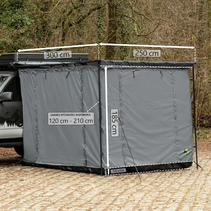 Markisetelt universelt Wild Camp 2,5 x 3 m │ grå - til markise 270° – bilde 2