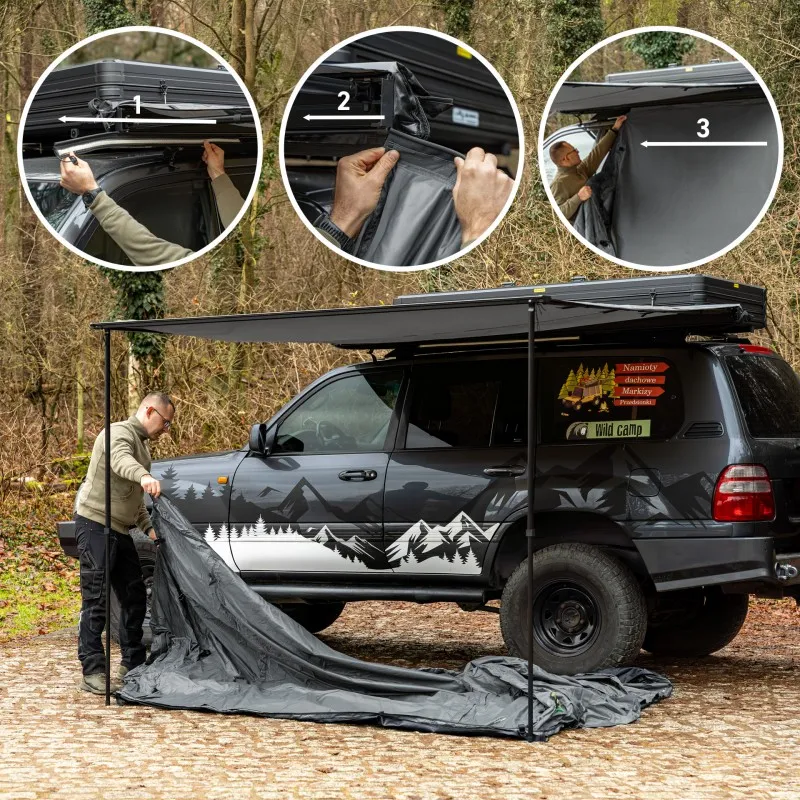 Markisetelt universelt Wild Camp 2,5 x 3 m │ grå - til markise 270° – bilde 5