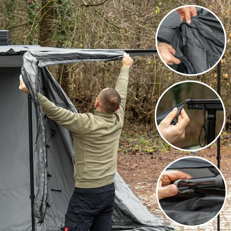 Markisetelt universelt Wild Camp 2,5 x 3 m │ grå - til markise 270° – bilde 6