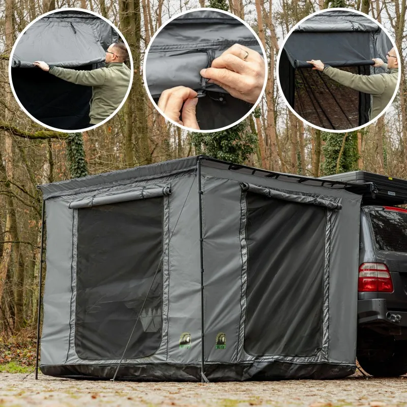 Markisetelt universelt Wild Camp 2,5 x 3 m │ grå - til markise 270° – bilde 9