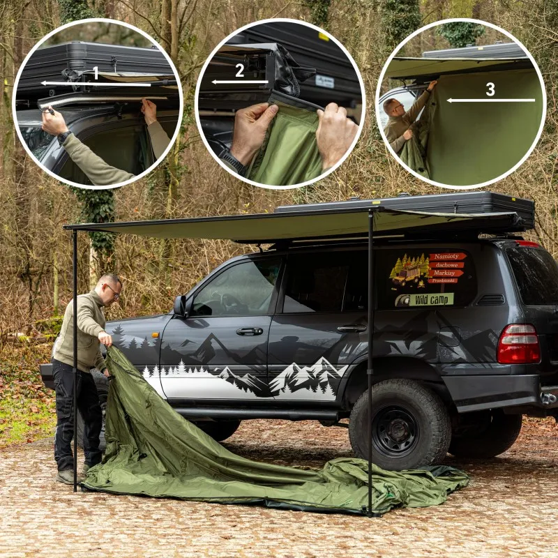 Markisetelt universelt Wild Camp 2,5 x 3 m │ grønn - til markise 270° – bilde 5