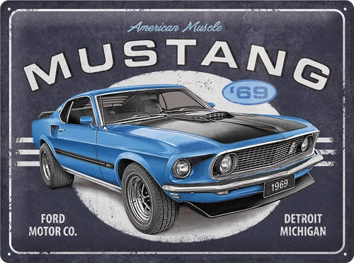 Metallskilt – Ford Mustang | Retro stil