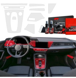 Midtkonsoll beskyttelsesfolie Audi A3 (8Y) Facelift 2024 - 2025 │ Anti-fingerprint PPP Folie Grizz PianoSkin Matte