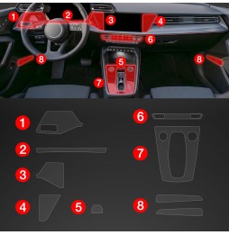Midtkonsoll beskyttelsesfolie Audi A3 (8Y) Facelift 2024 - 2025 │ Anti-fingerprint PPP Folie Grizz PianoSkin Matte – bilde 2