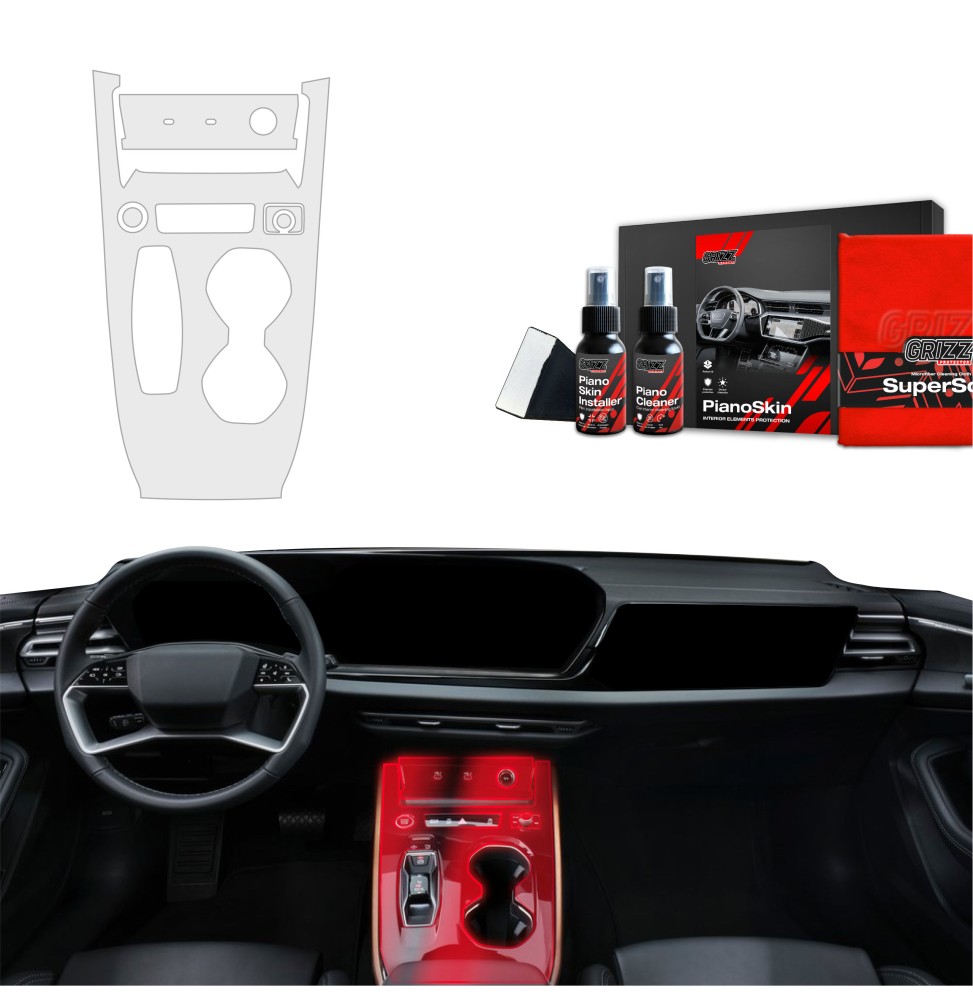 Midtkonsoll beskyttelsesfolie Audi A5 (B10) 2025 -> │ Anti-fingerprint PPP Folie Grizz PianoSkin Matte