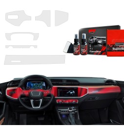 Midtkonsoll beskyttelsesfolie Audi Q3 2018 - 2025 │ Anti-fingerprint PPP Folie Grizz PianoSkin Matte