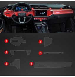 Midtkonsoll beskyttelsesfolie Audi Q3 2018 - 2025 │ Anti-fingerprint PPP Folie Grizz PianoSkin Matte – bilde 2