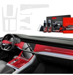 Midtkonsoll beskyttelsesfolie Audi Q8 2018 - 2025 │ Anti-fingerprint PPP Folie Grizz PianoSkin Matte