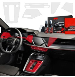 Midtkonsoll beskyttelsesfolie Audi S3 (8Y) 2020 - 2025 │ Anti-fingerprint PPP Folie Grizz PianoSkin Matte