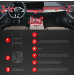 Midtkonsoll beskyttelsesfolie BMW 5 (G60) 2023 - 2025 │ Anti-fingerprint PPP Folie Grizz PianoSkin Matte – bilde 2