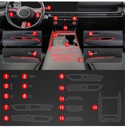 Midtkonsoll beskyttelsesfolie Hyundai Tucson Facelift 2024 - 2025 │ Anti-fingerprint PPP Folie Grizz PianoSkin Matte – bilde 2