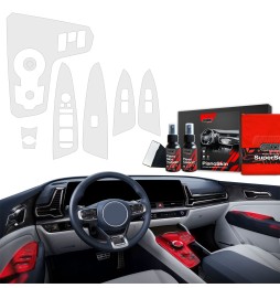Midtkonsoll beskyttelsesfolie Kia Sportage V 2021 - 2024 │ Anti-fingerprint PPP Folie Grizz PianoSkin Matte