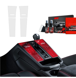Midtkonsoll beskyttelsesfolie Porsche Macan T 2021 - 2024 │ Anti-fingerprint PPP Folie Grizz PianoSkin Matte