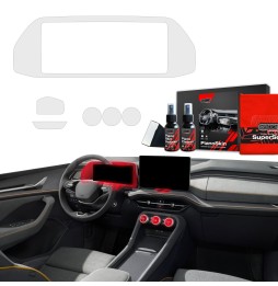 Midtkonsoll beskyttelsesfolie Skoda Kodiaq II 2024 - 2025│ Anti-fingerprint PPP Folie Grizz PianoSkin Matte