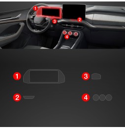 Midtkonsoll beskyttelsesfolie Skoda Kodiaq II 2024 - 2025│ Anti-fingerprint PPP Folie Grizz PianoSkin Matte – bilde 2