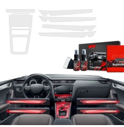 Midtkonsoll beskyttelsesfolie Skoda Octavia III 2017 - 2020 │ Anti-fingerprint PPP Folie Grizz PianoSkin Matte