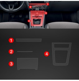 Midtkonsoll beskyttelsesfolie Skoda Octavia III Facelift 2017 - 2020 │ Anti-fingerprint PPP Folie Grizz PianoSkin Matte – bilde 2
