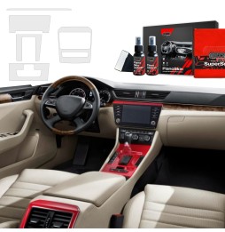 Midtkonsoll beskyttelsesfolie Skoda Superb III 2015 - 2024 │ Anti-fingerprint PPP Folie Grizz PianoSkin Matte