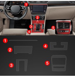 Midtkonsoll beskyttelsesfolie Skoda Superb III 2015 - 2024 │ Anti-fingerprint PPP Folie Grizz PianoSkin Matte – bilde 2