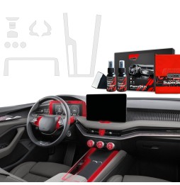 Midtkonsoll beskyttelsesfolie Skoda Superb IV 2024 - 2025 │ Anti-fingerprint PPP Folie Grizz PianoSkin Matte