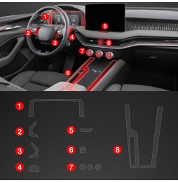 Midtkonsoll beskyttelsesfolie Skoda Superb IV 2024 - 2025 │ Anti-fingerprint PPP Folie Grizz PianoSkin Matte – bilde 2