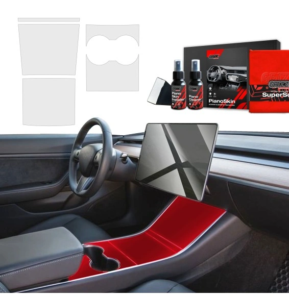 Midtkonsoll beskyttelsesfolie Tesla Model Y 2020 - 2025 │ Anti-fingerprint PPP Folie Grizz PianoSkin Matte Image 1