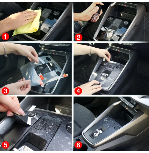 Midtkonsoll beskyttelsesfolie Tesla Model Y 2020 - 2025 │ Anti-fingerprint PPP Folie Grizz PianoSkin Matte Image 3