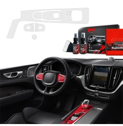 Midtkonsoll beskyttelsesfolie Volvo XC60 II 2017 - 2025 │ Anti-fingerprint PPP Folie Grizz PianoSkin Matte