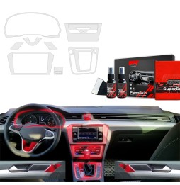 Midtkonsoll beskyttelsesfolie VW Passat (B8) 2020 - 2023 │ Anti-fingerprint PPP Folie Grizz PianoSkin Matte