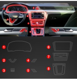 Midtkonsoll beskyttelsesfolie VW Passat (B8) 2020 - 2023 │ Anti-fingerprint PPP Folie Grizz PianoSkin Matte – bilde 2