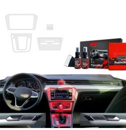 Midtkonsoll beskyttelsesfolie VW Passat (B8) Facelift 2020 - 2023 │ Anti-fingerprint PPP Folie Grizz PianoSkin Matte