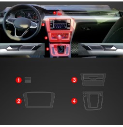 Midtkonsoll beskyttelsesfolie VW Passat (B8) Facelift 2020 - 2023 │ Anti-fingerprint PPP Folie Grizz PianoSkin Matte – bilde 2