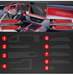 Midtkonsoll beskyttelsesfolie VW Passat B9 2024 - 2025 │ Anti-fingerprint PPP Folie Grizz PianoSkin Matte – bilde 2