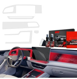 Midtkonsoll beskyttelsesfolie VW Passat (B9) 2024 - 2025 │ Anti-fingerprint PPP Folie Grizz PianoSkin Matte