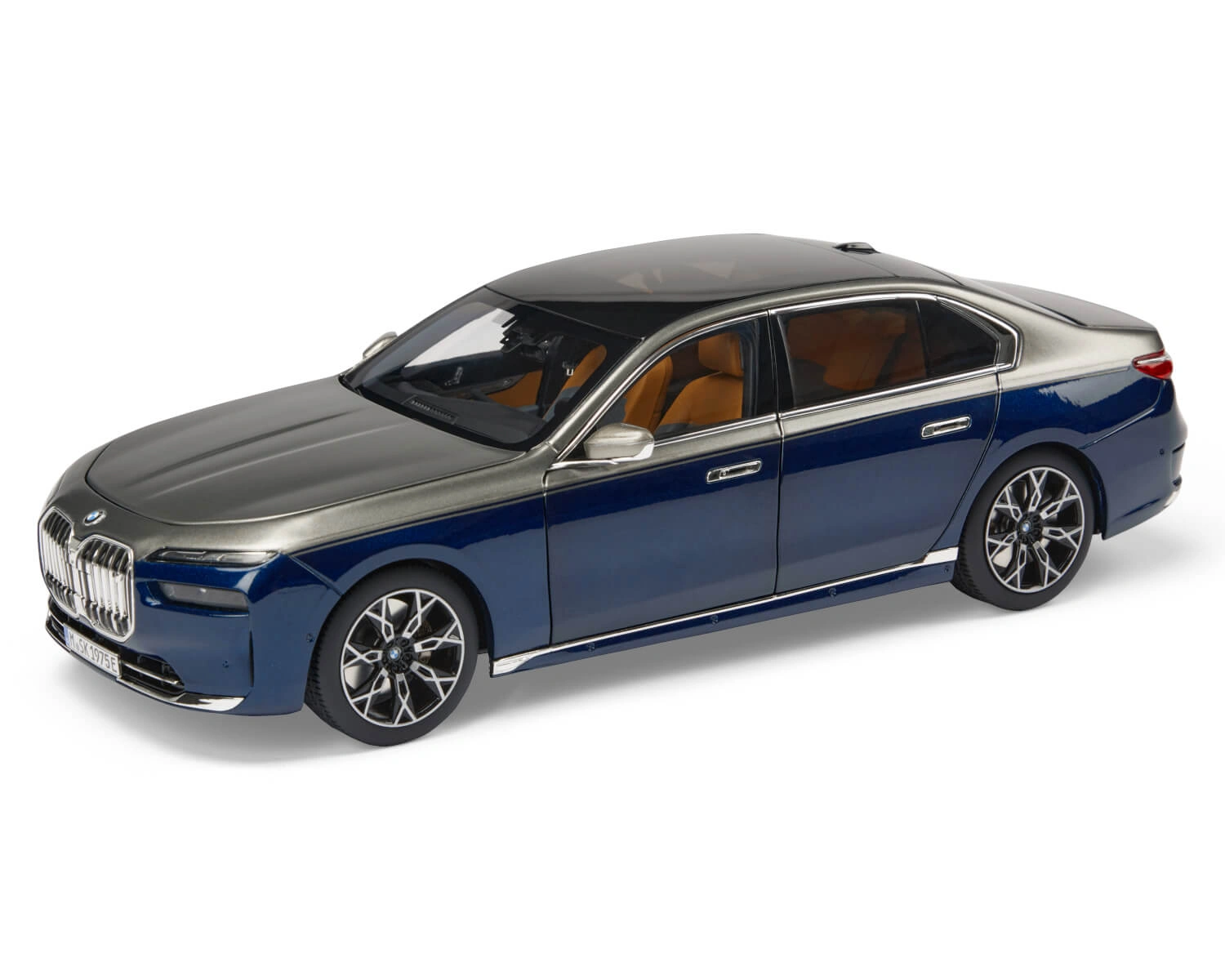 Miniatyrmodell BMW i7 G70 1:18 Two-Tone Oxide Grey Blue