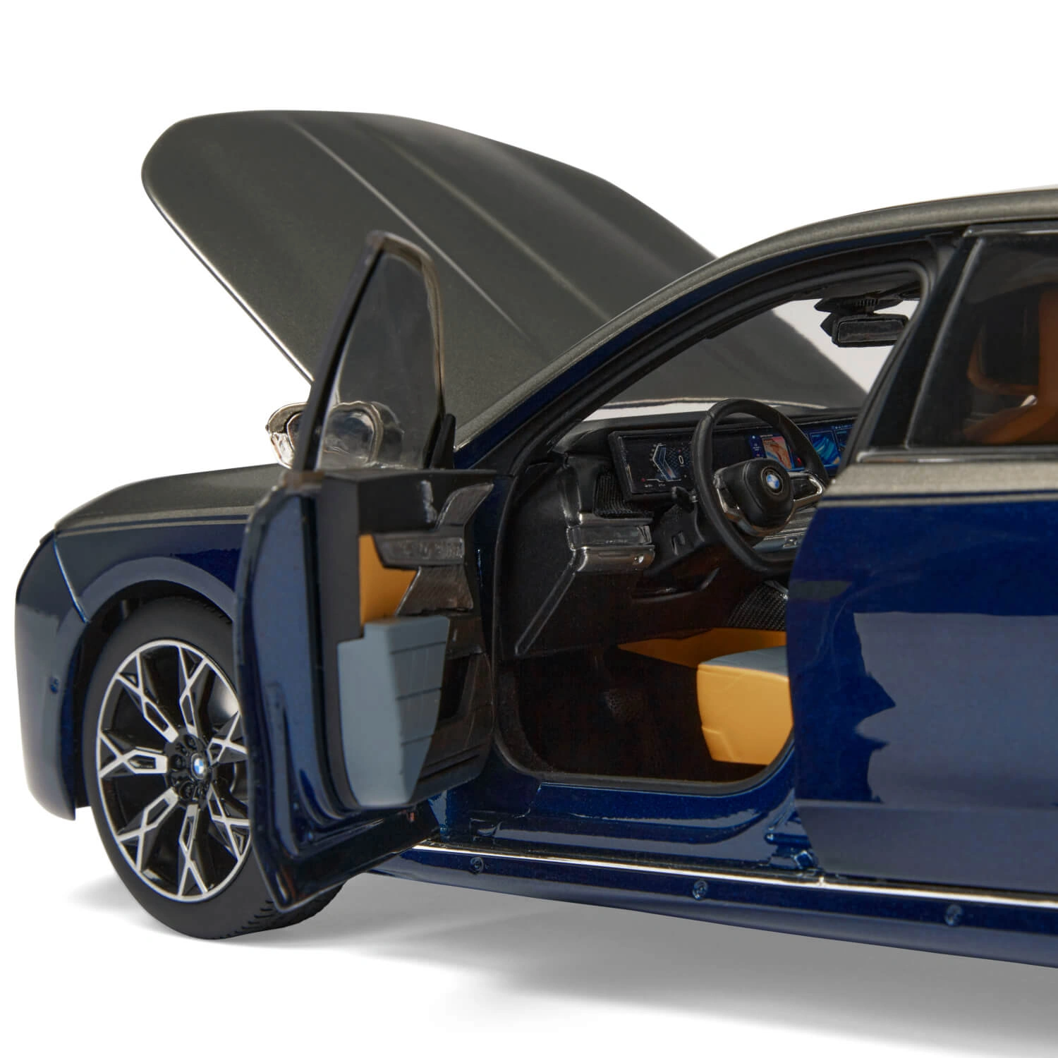 Miniatyrmodell BMW i7 G70 1:18 Two-Tone Oxide Grey Blue – bilde 3