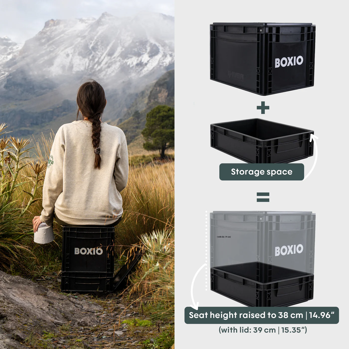 Mobilbad BOXIO SANITARY PLUS │ portabelt bad med toalett, vask og telt – bilde 5