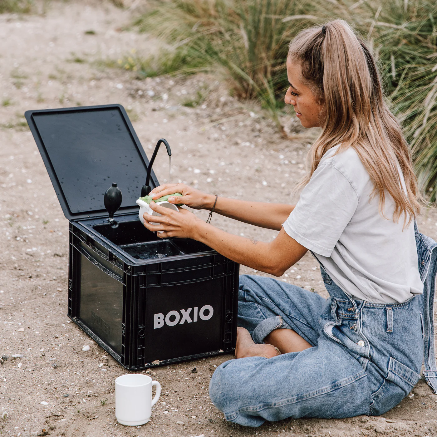 Mobilbad BOXIO SANITARY PLUS │ portabelt bad med toalett, vask og telt – bilde 6