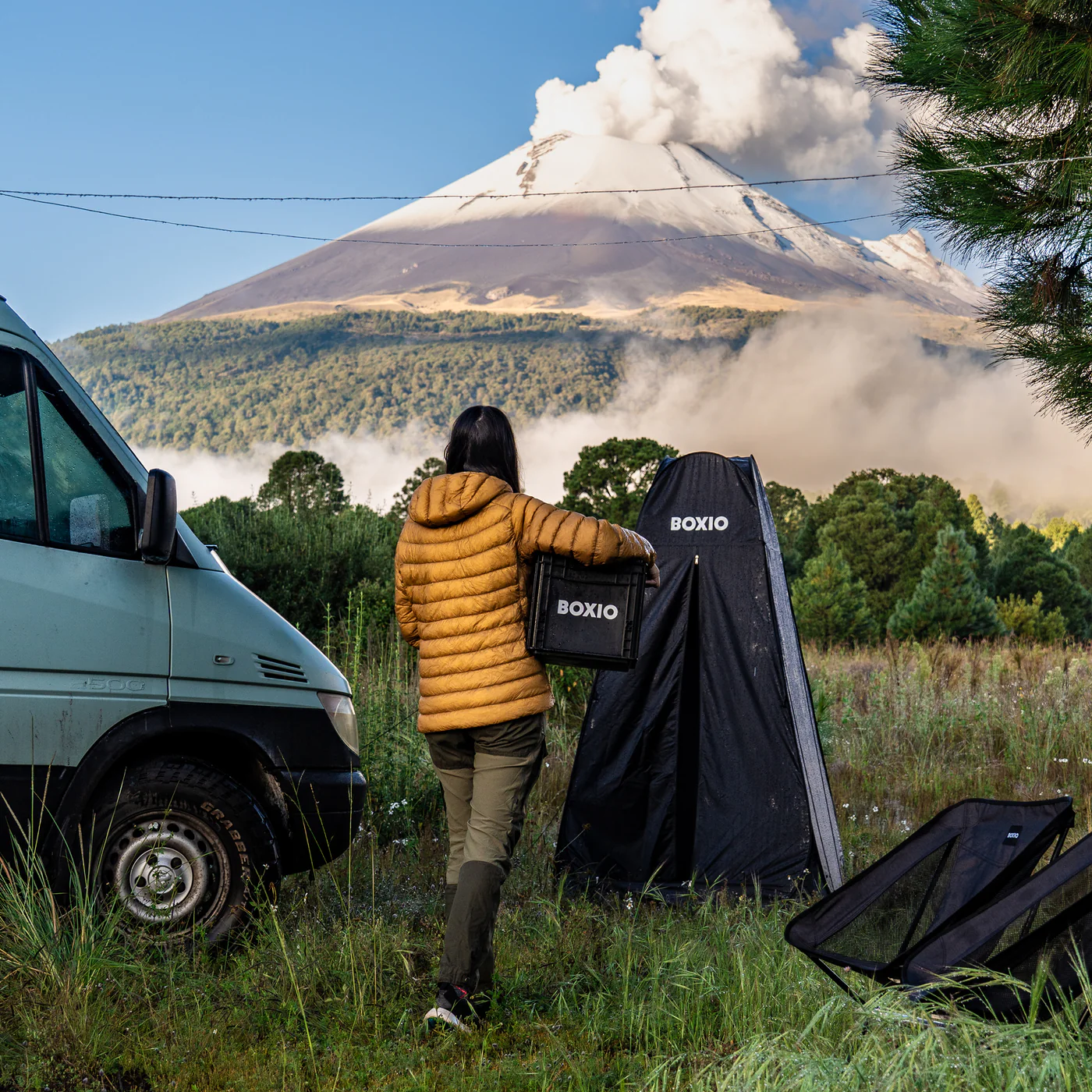 Mobilbad BOXIO SANITARY PLUS │ portabelt bad med toalett, vask og telt – bilde 8