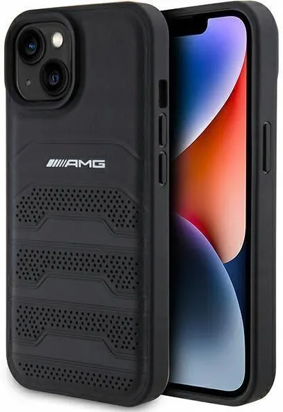 Mobildeksel Etui Mercedes-AMG for iPhone 13 14 15 – Leather Debossed Lines