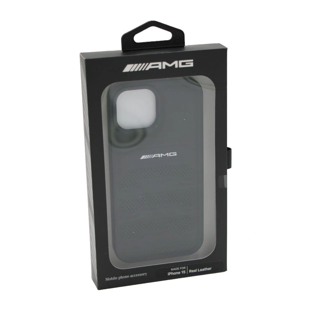 Mobildeksel Etui Mercedes-AMG for iPhone 13 14 15 – Leather Debossed Lines – bilde 4