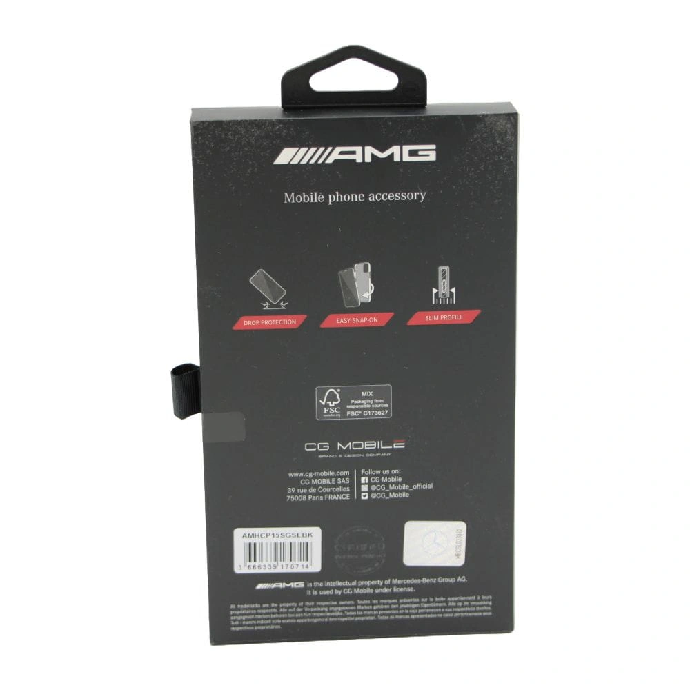 Mobildeksel Etui Mercedes-AMG for iPhone 13 14 15 – Leather Debossed Lines – bilde 5