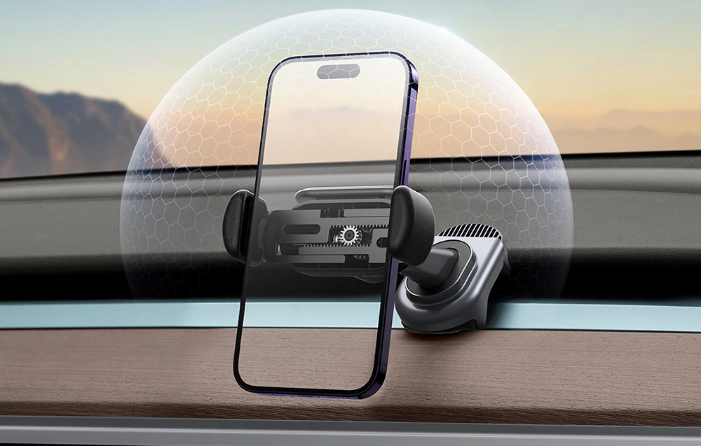 Mobilholder Tesla Model 3 / Y - elektrisk solcelledrevet lader │ Baseus T-Space Solar Electric Car Mount Black Edition – bilde 9