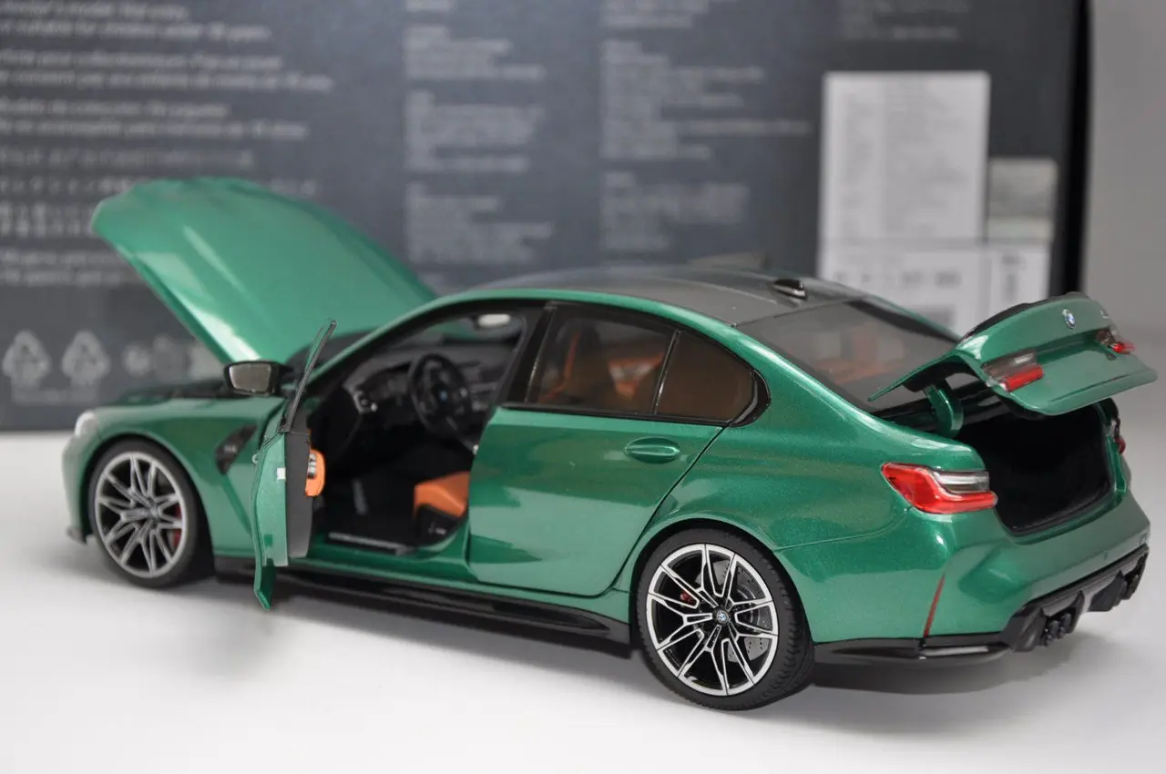Modellbil BMW M3 Competition (G80) 2020 │ Modellauto 1:18 Isle of Man Green – bilde 9