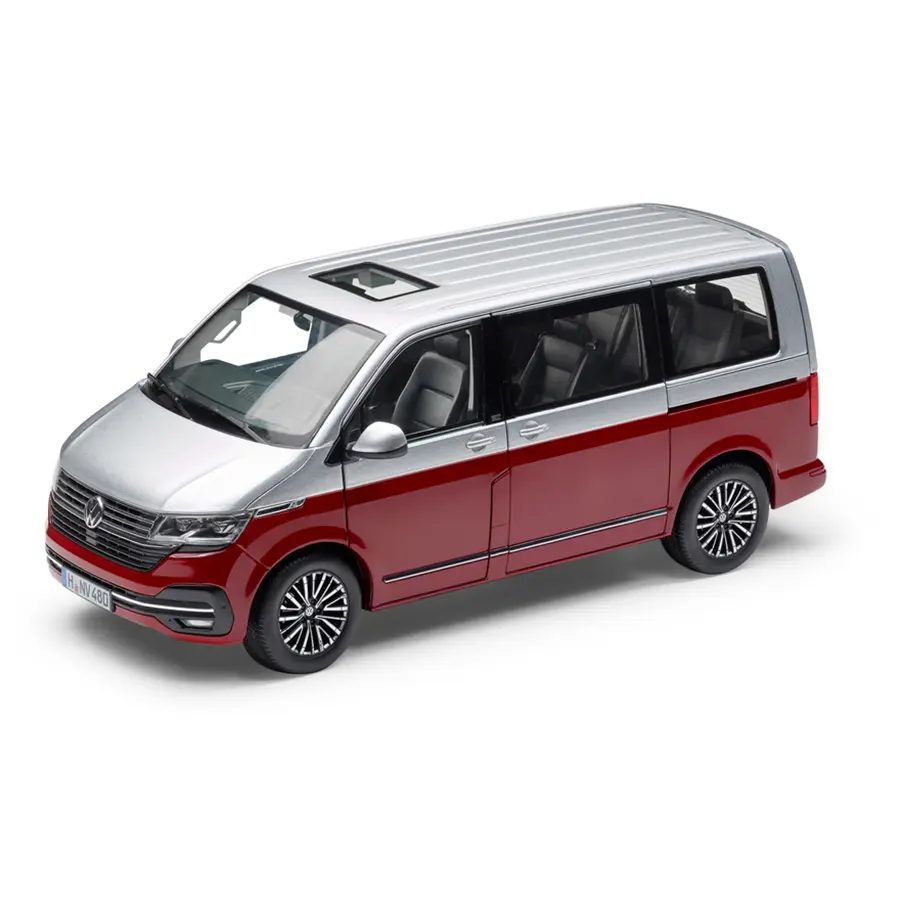 Modellbil VW T6.1 Multivan Rød Metallic │ Modellauto 1:18 Red Silver Edition