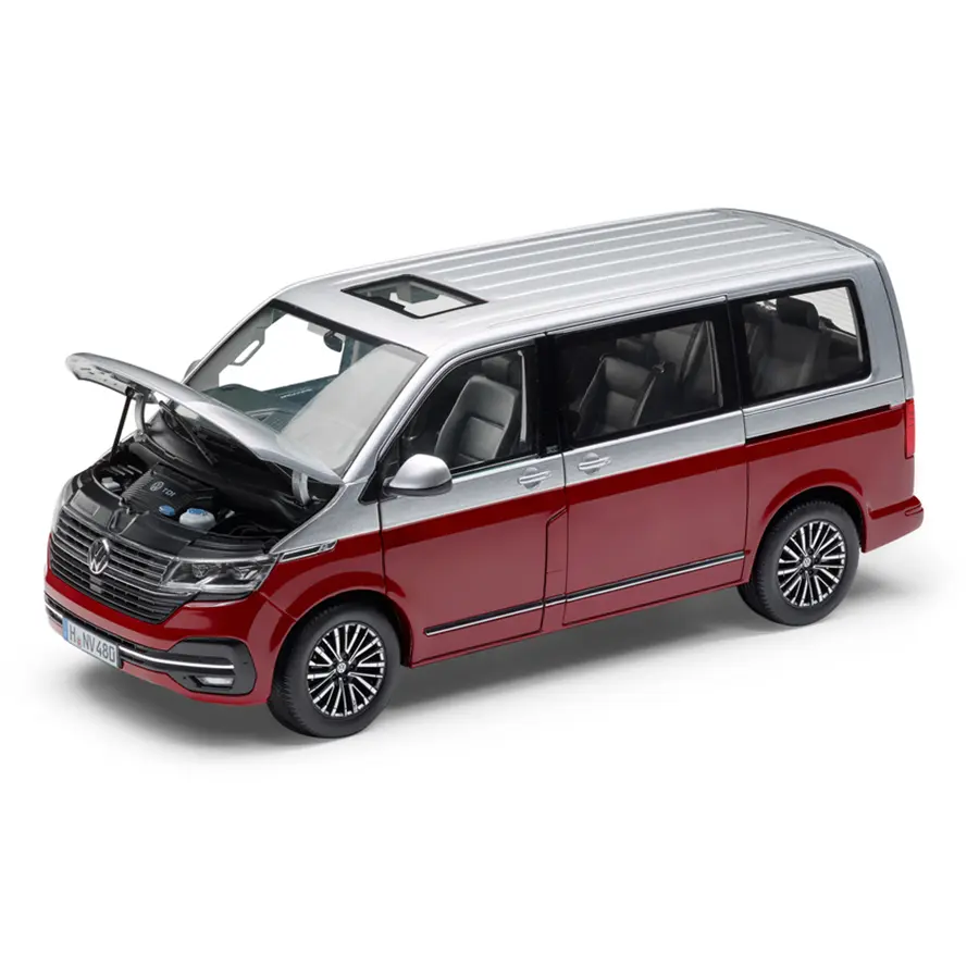 Modellbil VW T6.1 Multivan Rød Metallic │ Modellauto 1:18 Red Silver Edition – bilde 2