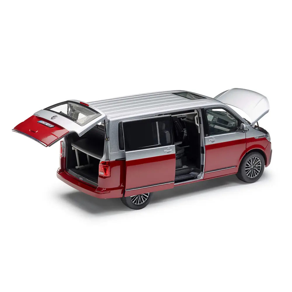 Modellbil VW T6.1 Multivan Rød Metallic │ Modellauto 1:18 Red Silver Edition – bilde 3